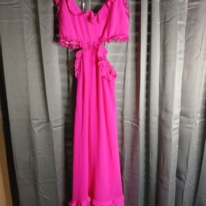 Show Me Your MuMu Vibrant Pink Backless Dress